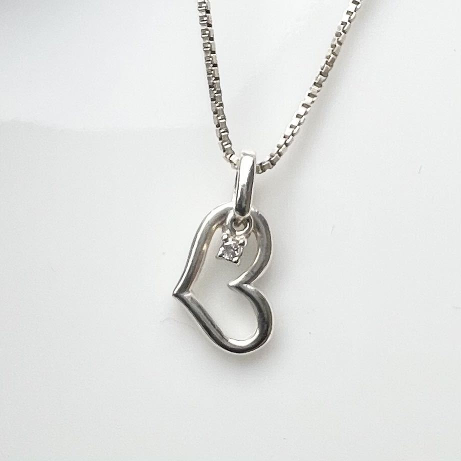 Courrges クレージュ　ダイヤ　0.02ct silver ネックレス_画像6