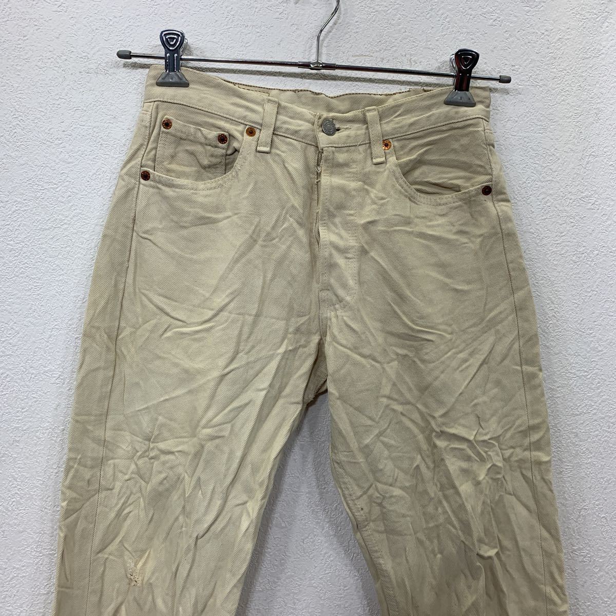 Levi's 501 デニムパンツ W28 リーバイス ホワイト ボタンフライ 古着卸 アメリカ仕入 2308-1599_画像2