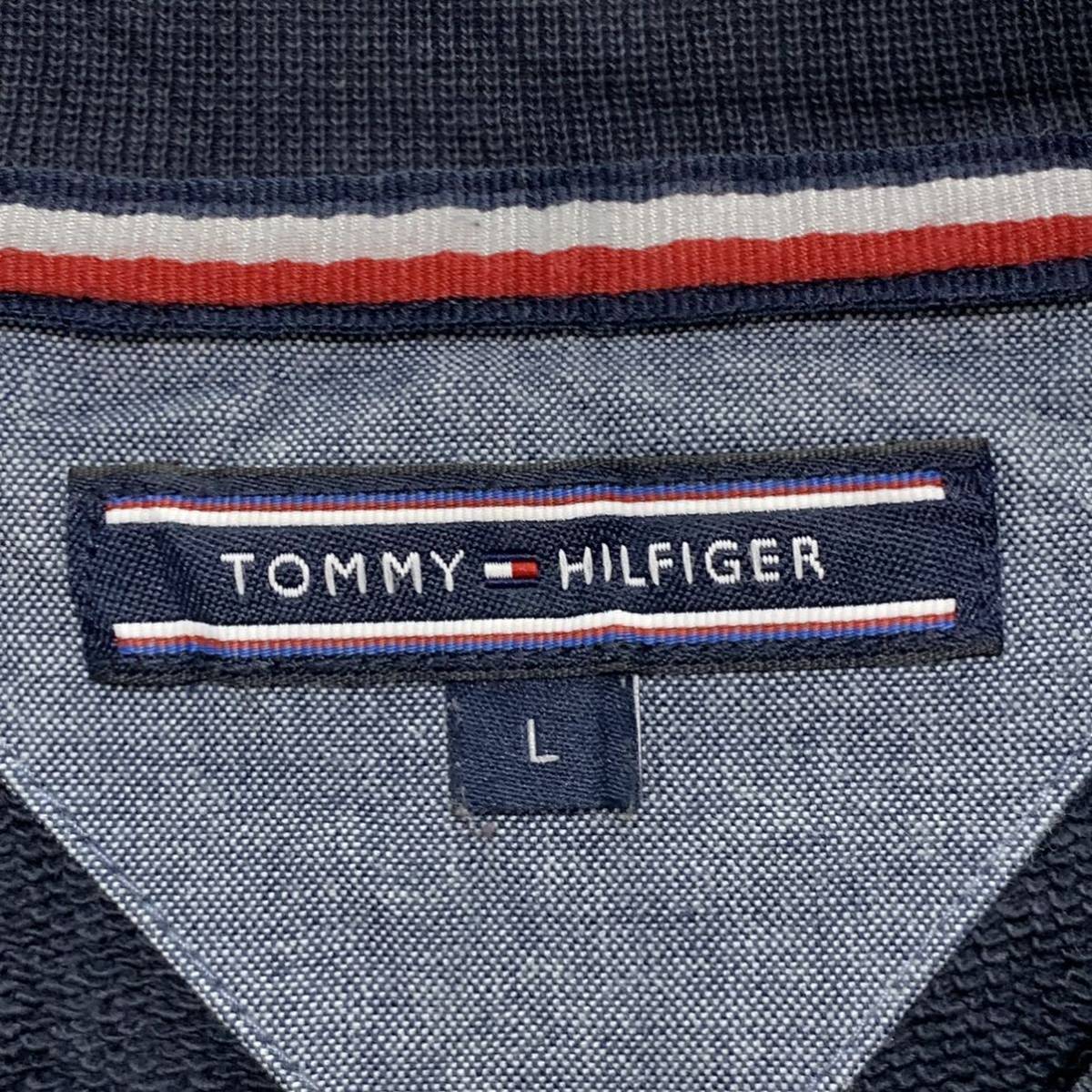 TOMMYHILFIGER スウェット ロゴ ステッチ 刺繍 トレーナー L ネイビー トミーヒルフィガー シンプル 古着卸 アメリカ仕入 a509-5026_画像8