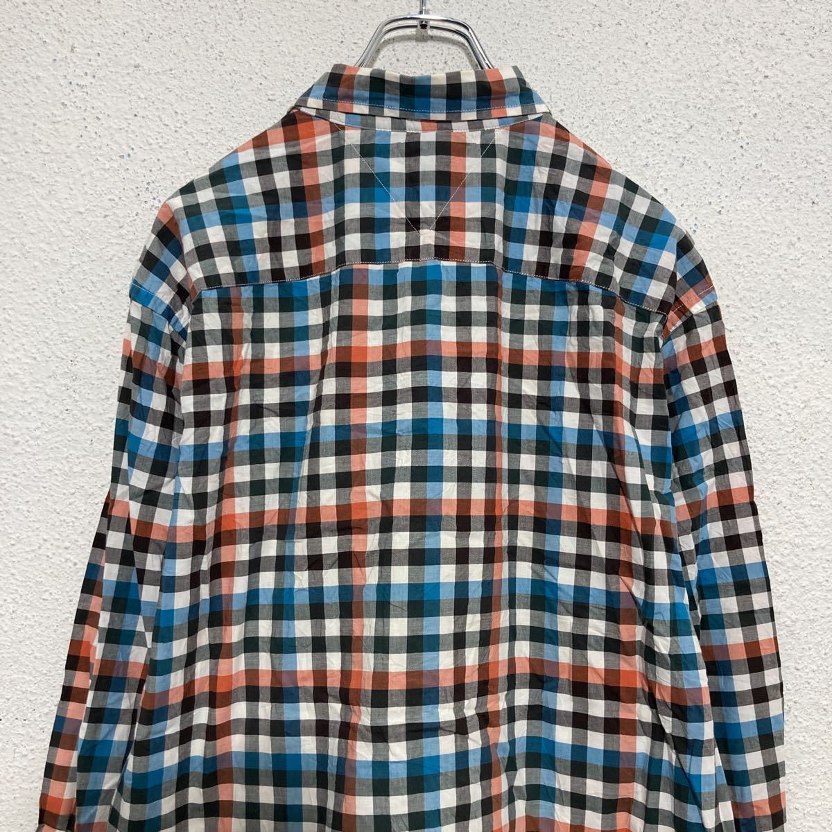 中古 古着 2309-637 TOMMY HILFIGER 長袖 チェックシャツ XL レッド ブルー トミーヒルフィガー 古着卸 アメリカ仕入 a509-5688_画像6