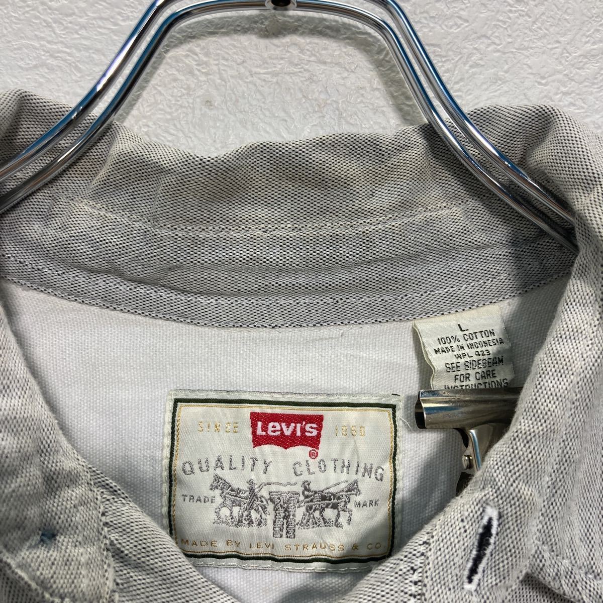 中古 古着 Levi's 長袖 シャツ L ライトグレー リーバイス デニム風 古着卸 アメリカ仕入 a509-5672_画像5