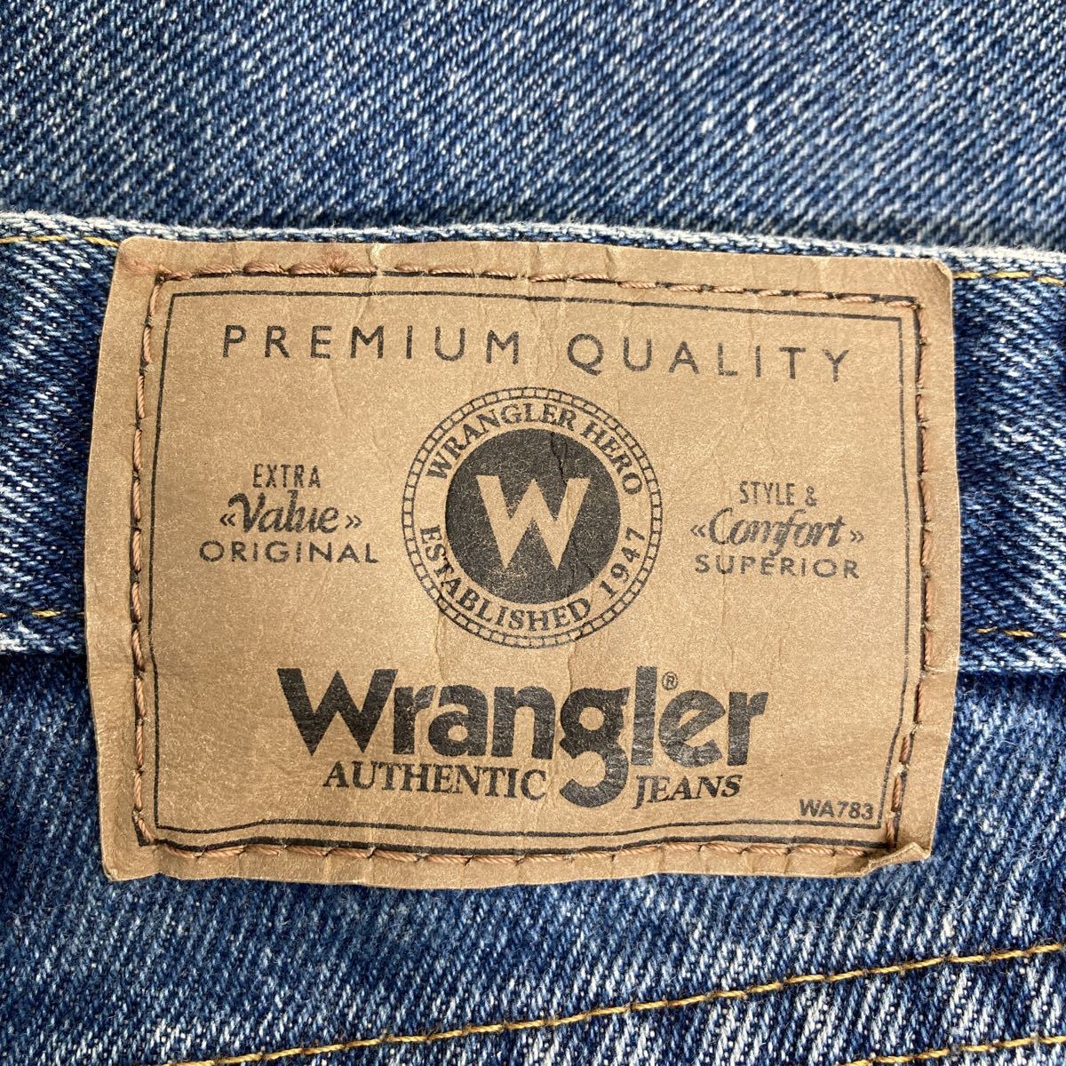 中古 古着 Wrangler デニムパンツ W40 ラングラー リラックスフィット ビッグサイズ ブルー メキシコ製 古着卸 アメリカ仕入 2309-739_画像8