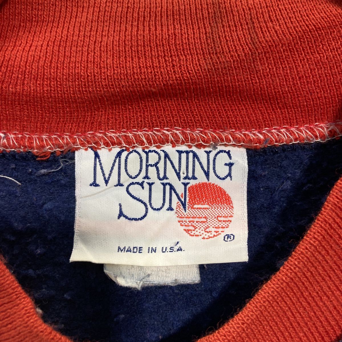 中古 古着 MORNING SUN プリント スウェット トレーナー レディース L ネイビー レッド 鳥 裏起毛 古着卸 アメリカ仕入 a509-5980_画像4