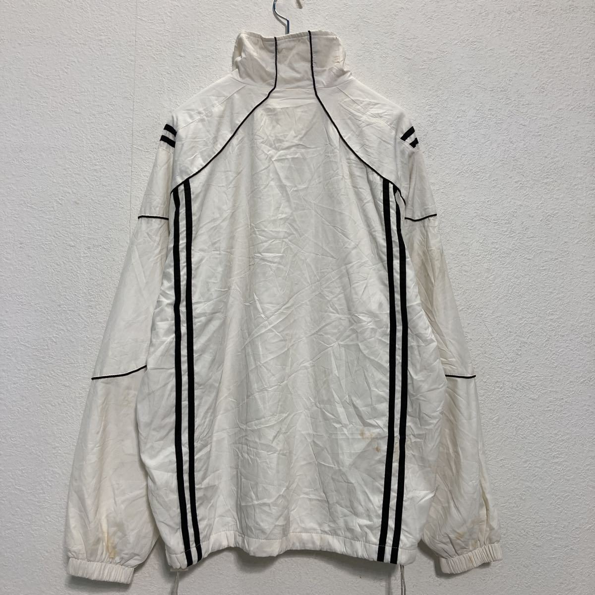 中古 古着 adidas ナイロンジャケット XL ホワイト ブラック アディダス ジップアップ コットン 古着卸 アメリカ仕入 a509-6064_画像5