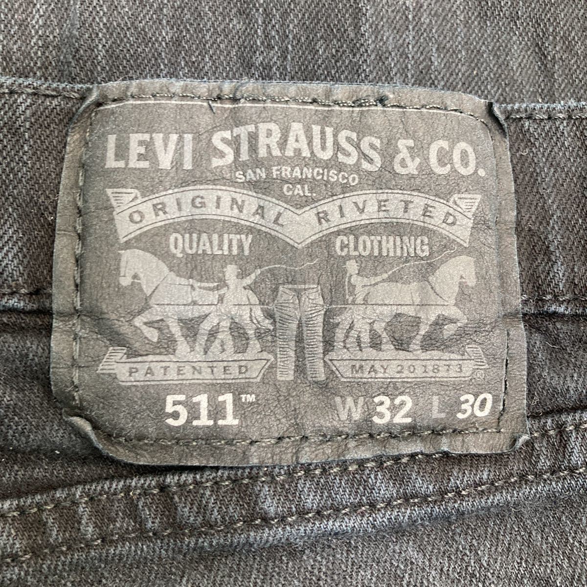 中古 古着 Levi's 511 デニムパンツ W32 リーバイス スリムフィット ブラック メキシコ製 古着卸 アメリカ仕入 2309-1205_画像8