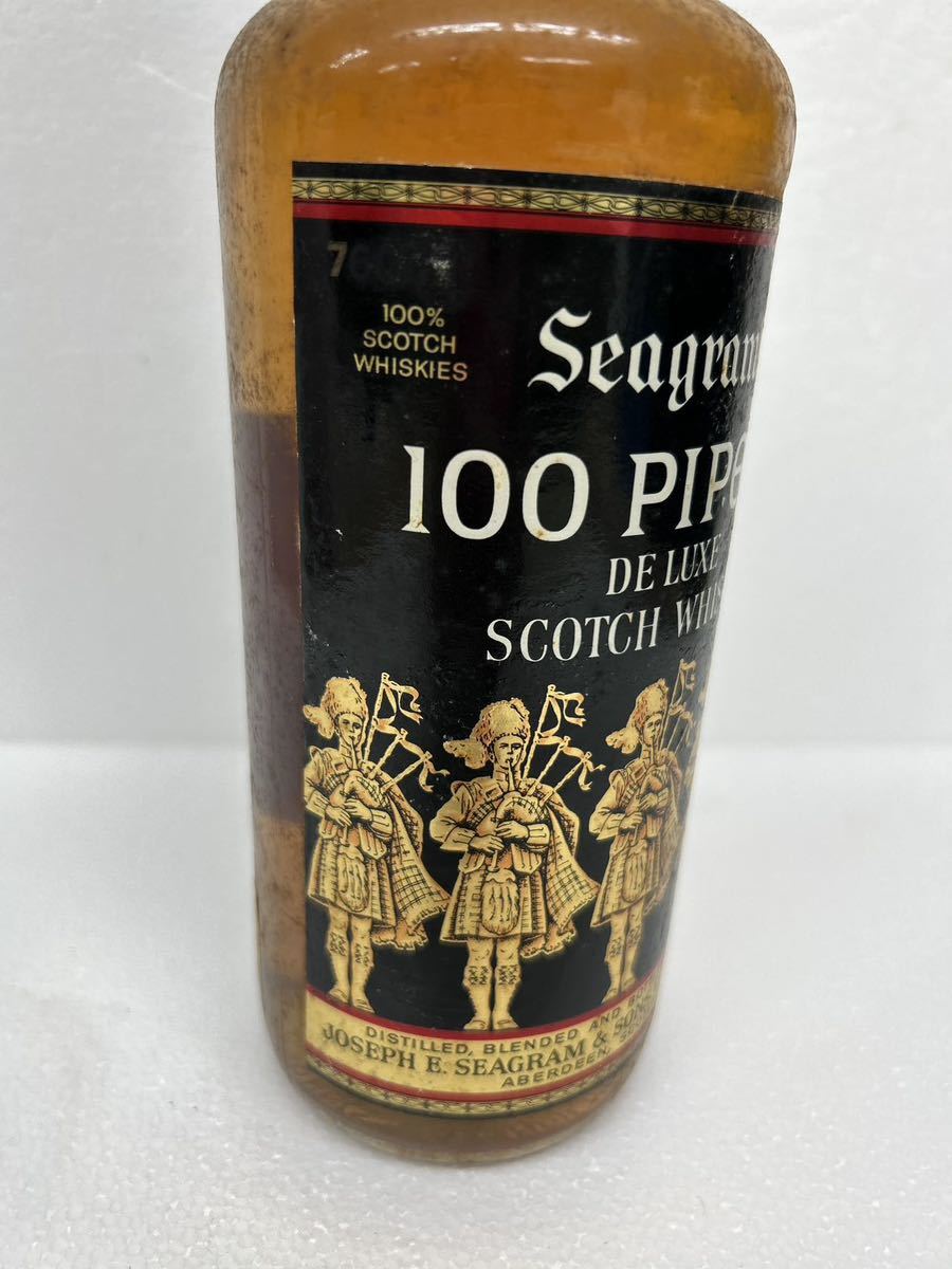 特級 Seagram's 100 PIPERS 760ml 43度 国場組・商事部輸入 未開栓 シーグラム 100パイパーズ デラックス スコッチ ウィスキーf7180_画像2