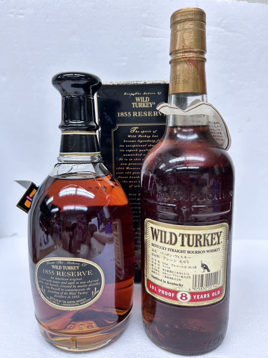 2本WILD TURKEYワイルド ターキー 1855 リザーブ 108.8PROOF 54.4% 箱付き / 8年 古酒 50.5％ 750ml バーボンウイスキーf767102の画像6