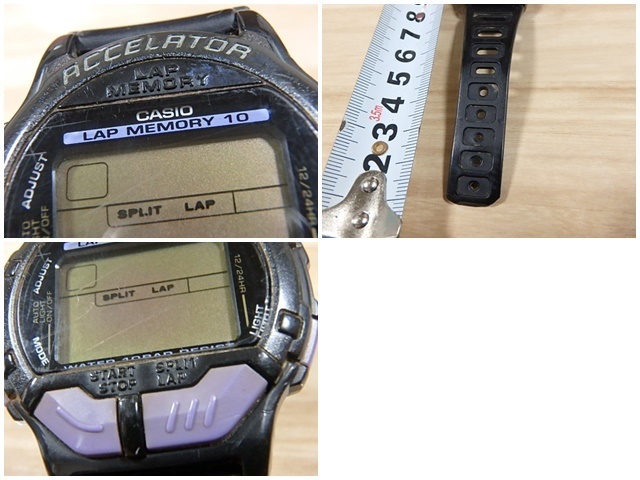 n109u ジャンク 不動品 CASIO ACL-100 ACCELATOR LAP MEMORY カシオ アクセレ―タ― ラップメモリー デジタル 腕時計 中古 部品取り_画像7