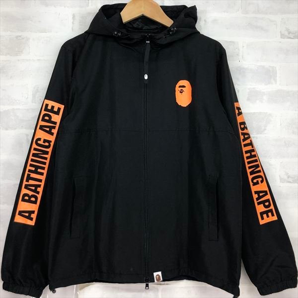 A BATHING APE A Bathing Ape sleeve Logo nylon Parker SIZE: S black / orange MU632023090506