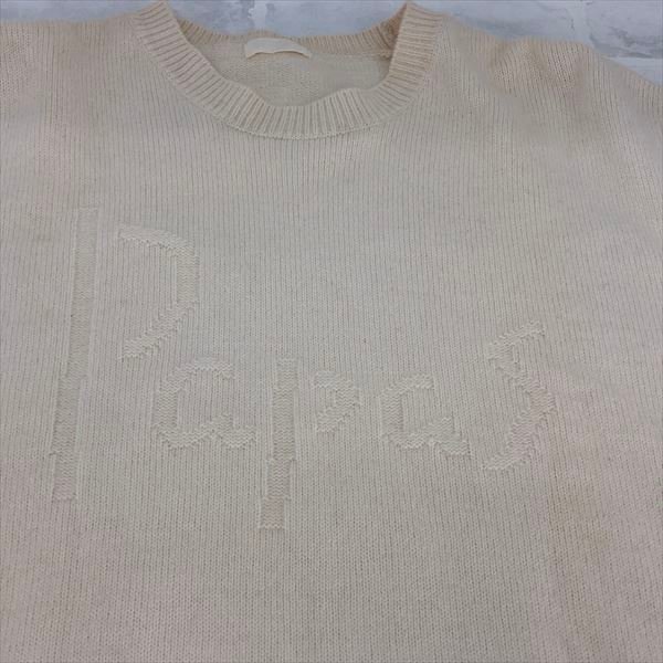 Papas パパス 胸ロゴ アンゴラ/カシミヤ混 ウール 長袖セーター ニットSIZE: L MH632023091501_画像3