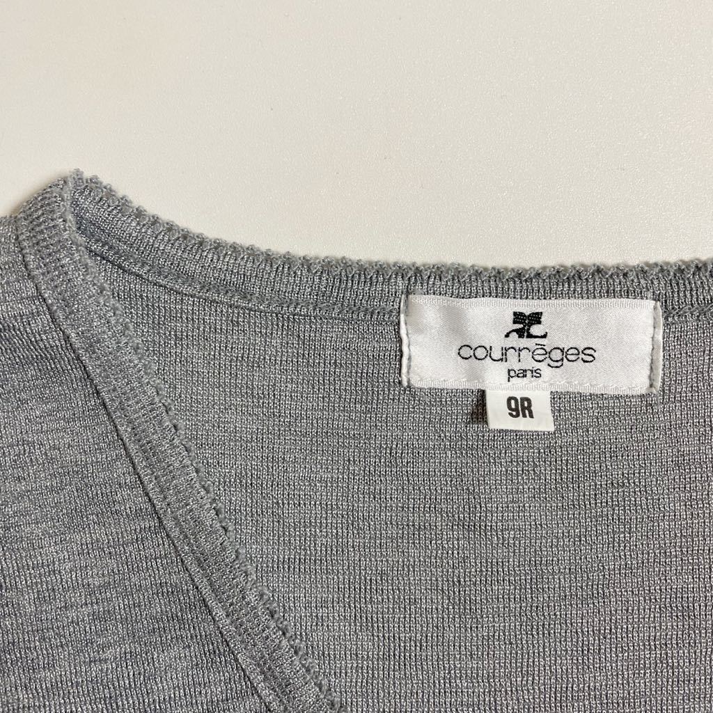  prompt decision *courreges Courreges cardigan ito gold 9R M gray beautiful goods 