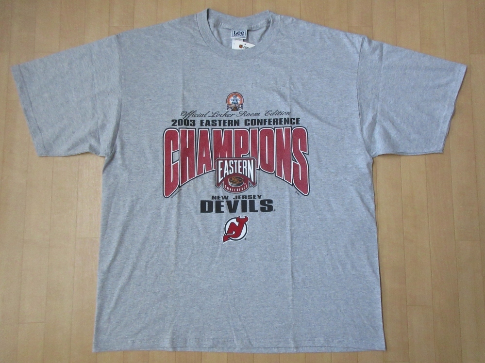 00's New Jersey Devils 2002-2003 EASTERN CONFERENCE CHAMPIONS Tシャツ 2XLニュージャージーデビルスNHLイースタン カンファレンス 優勝_New Jersey Devils　Tシャツ表面