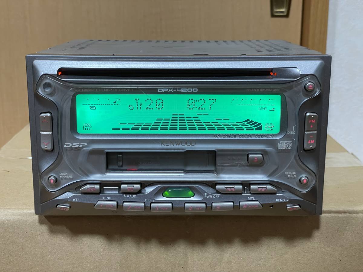 希少動作品□ケンウッド製2DIN CD/カセットデッキ DPX-4200 動作確認済み 本体のみの画像1