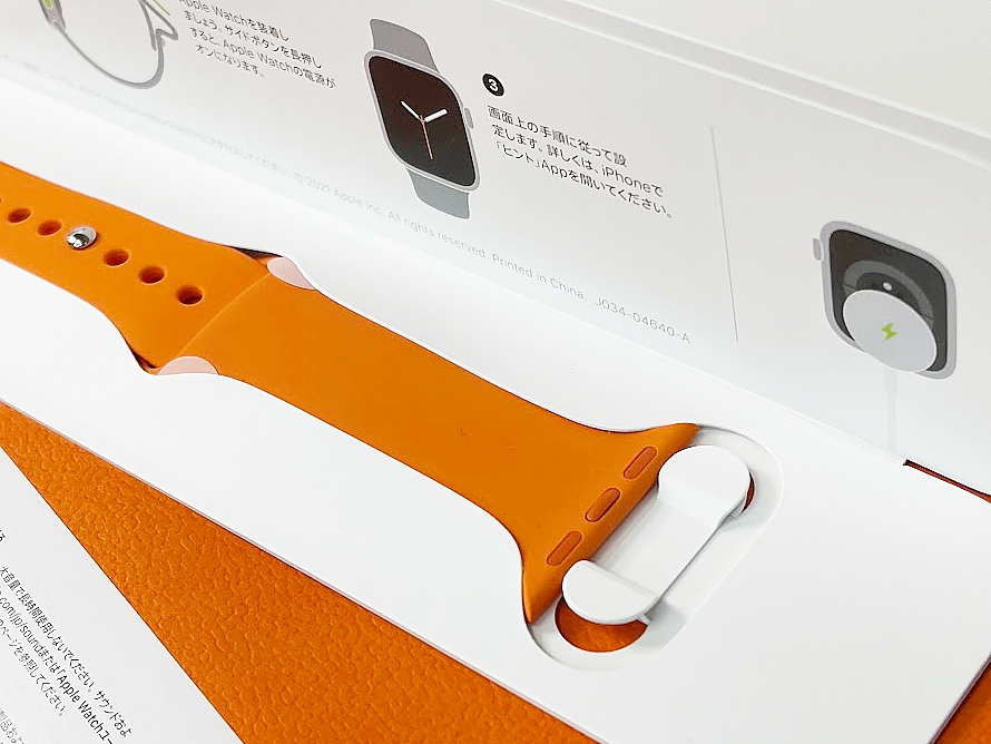 【希少・新品・未使用】Apple Watch 9 HERMES series 限定 オレンジ スポーツバンド 41mm/40mm/38mm 正規品_画像2