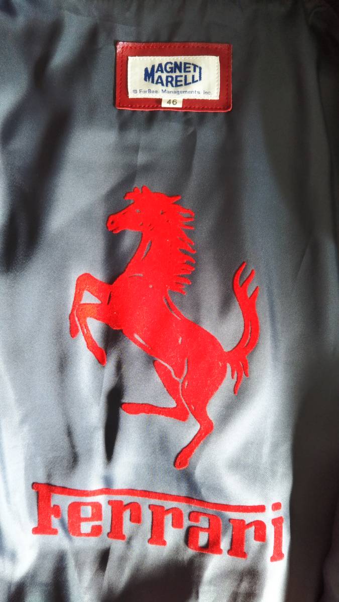 【同梱/服】レザー牛革豚赤黒 ジャケット jacket ブルゾン ジャンパー コート フェラーリ Ferrari マニエッティマレリ Magneti Marelli F1 _画像2
