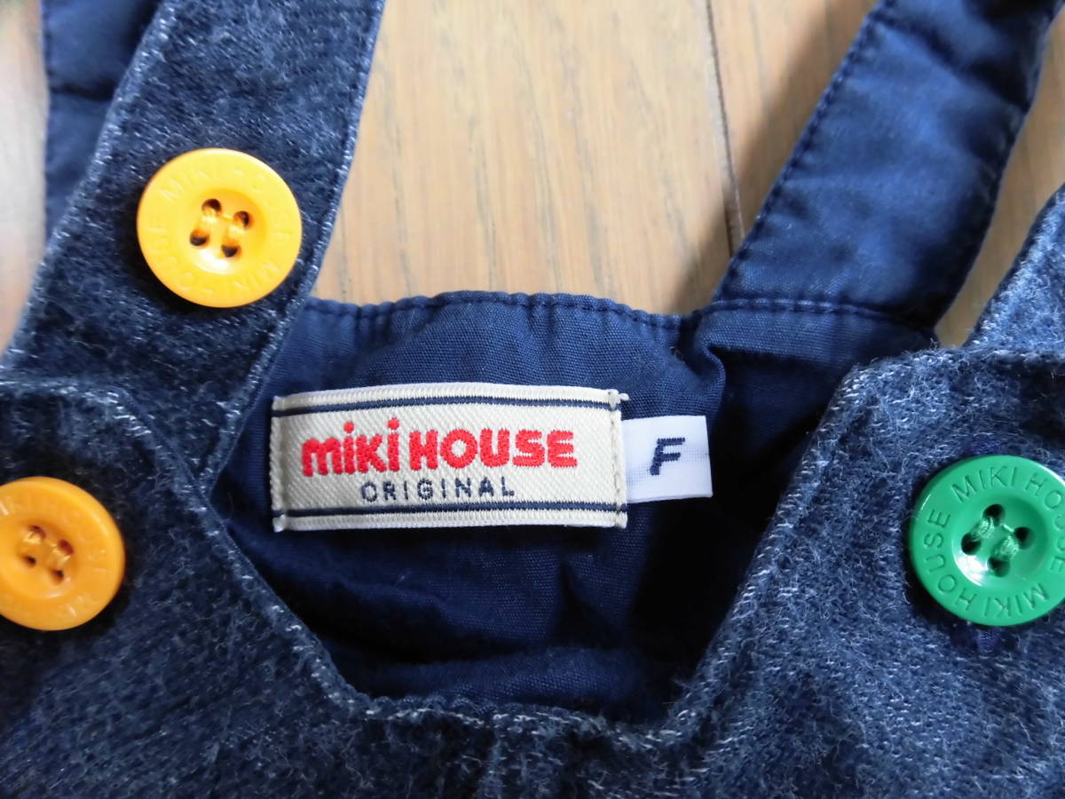  Miki House *pchi- embroidery, Denim color. overall *70~80