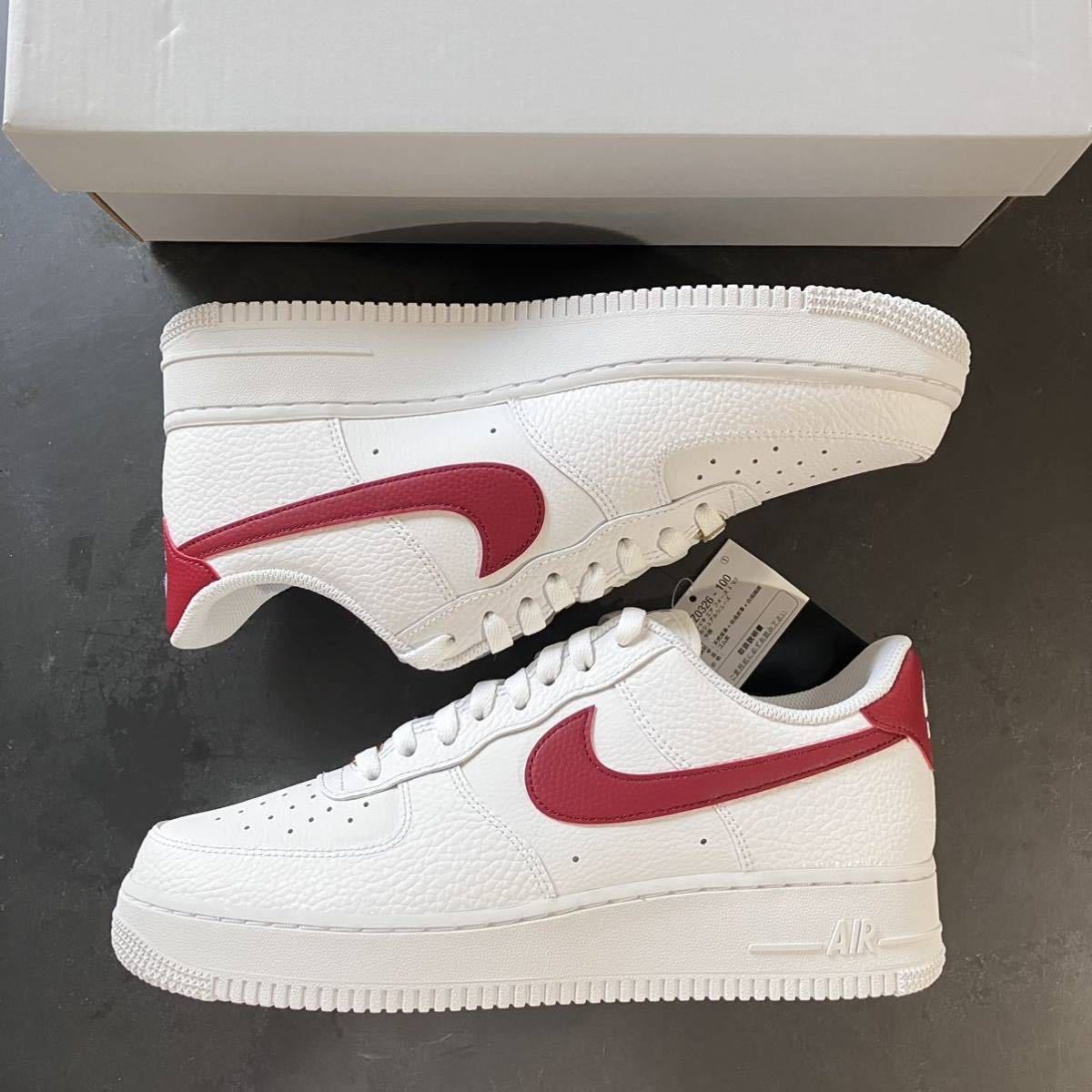 送料無料 27.5cm NIKE AIR FORCE 1 LOW 07 WHITE RED CZ0326-100 ナイキ エア フォース ワン ロー ローカット ホワイト レッド
