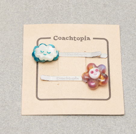 【日本未上陸!!】　☆Coachtopia☆　Flower And Cloud Hair Clip Set In 70% Recycled Resin CM324　直営店から本物をお届けします♪_型番：CM324