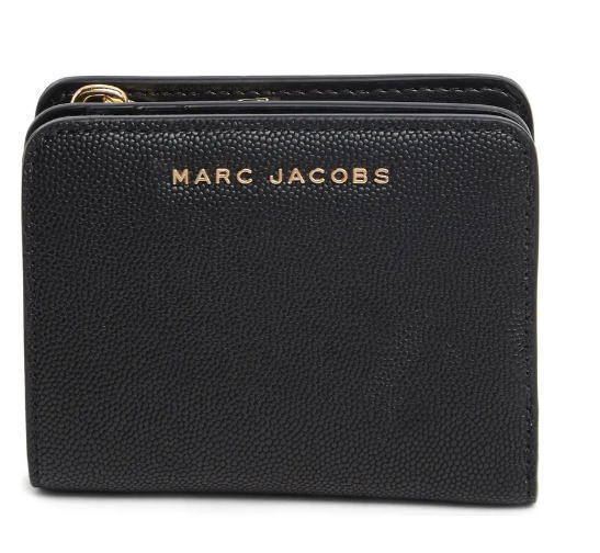秋冬新作　直営　Marc Jacobs Mini Grind Bi-Fold Wallet レザー二つ折り財布　本物をお届け!!