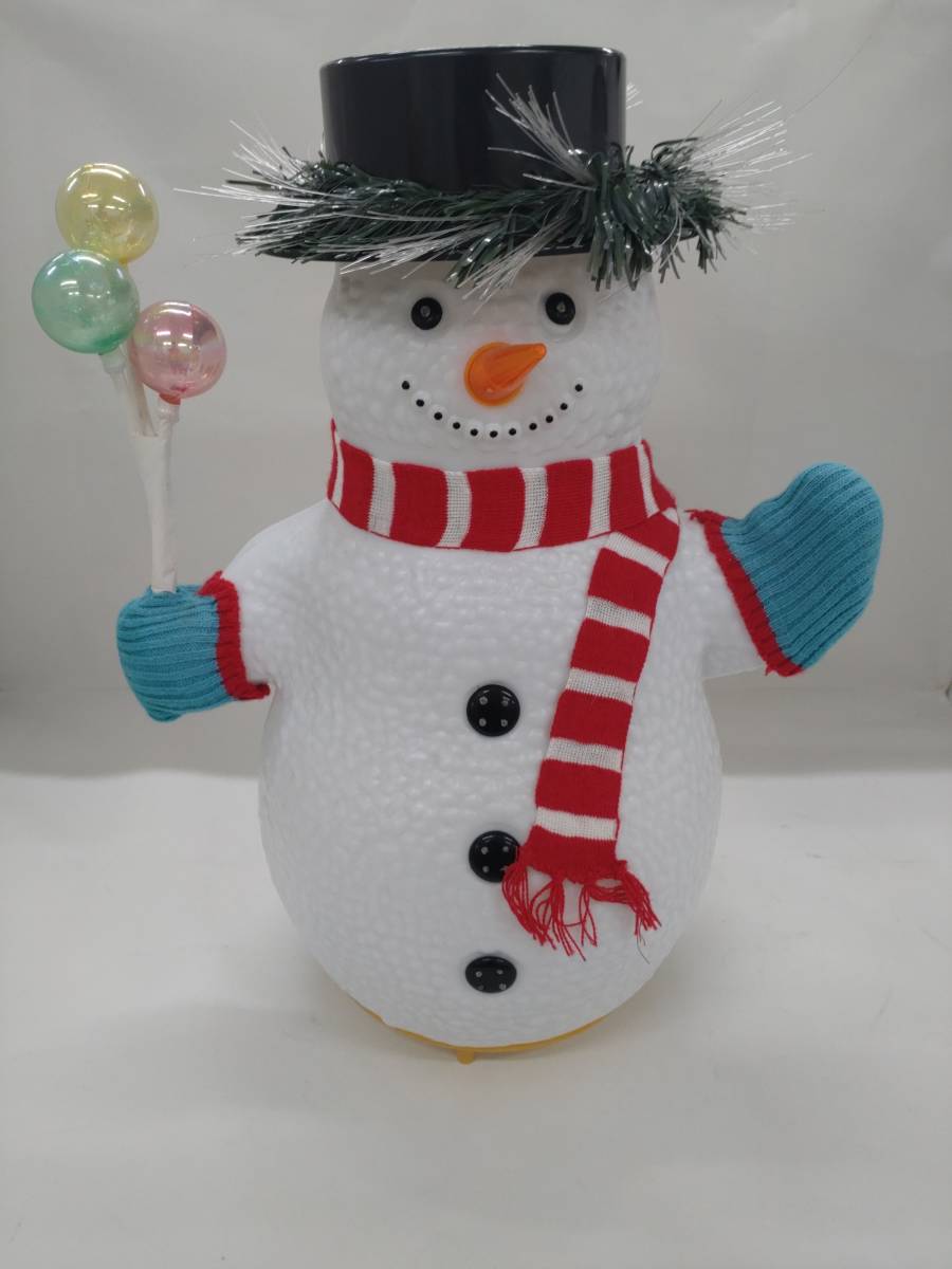 【菊水-8371】　Fiber optic Snowman スノーマン　雪だるま　イルミネーション　ライト　置物　室内用　欠品ありジャンク品　(YO)_画像2