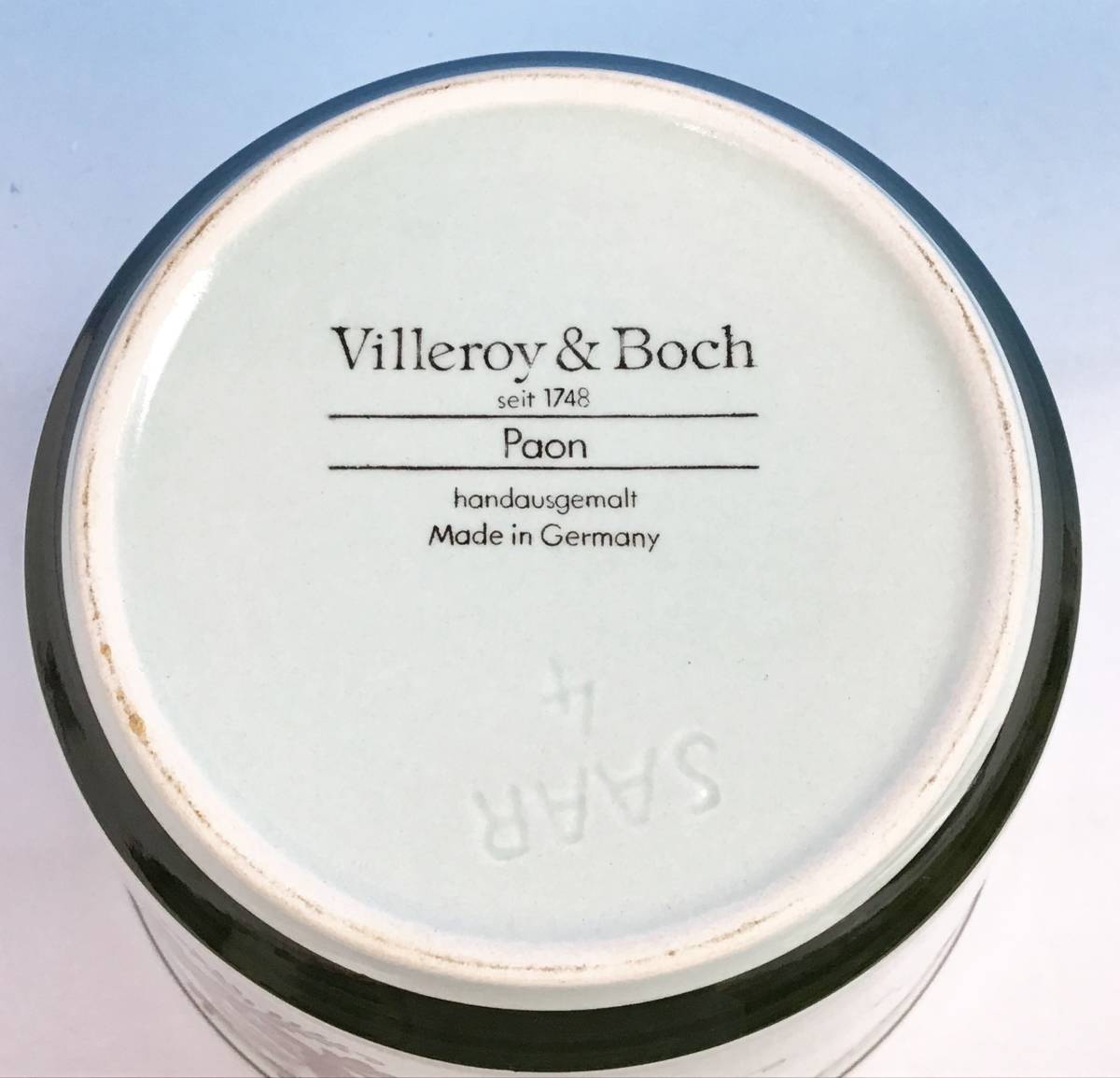 Villeroy&Boch 草鳥絵 水指 茶道具 直径約17.5cm 高さ約14cm ドイツ製 陶磁器 西洋陶磁 ビレロイ&ボッホ_画像6