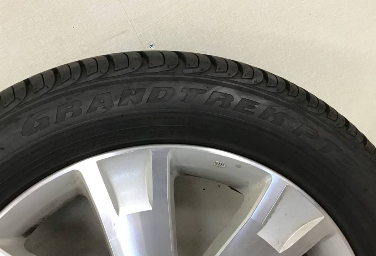 4本セット 21年製 225/55R18 DUNLOP GRANDTREK PT3 三菱 純正ホイール 18×7J PCD114.3 5穴 夏タイヤ 18インチ ダンロップ_画像6