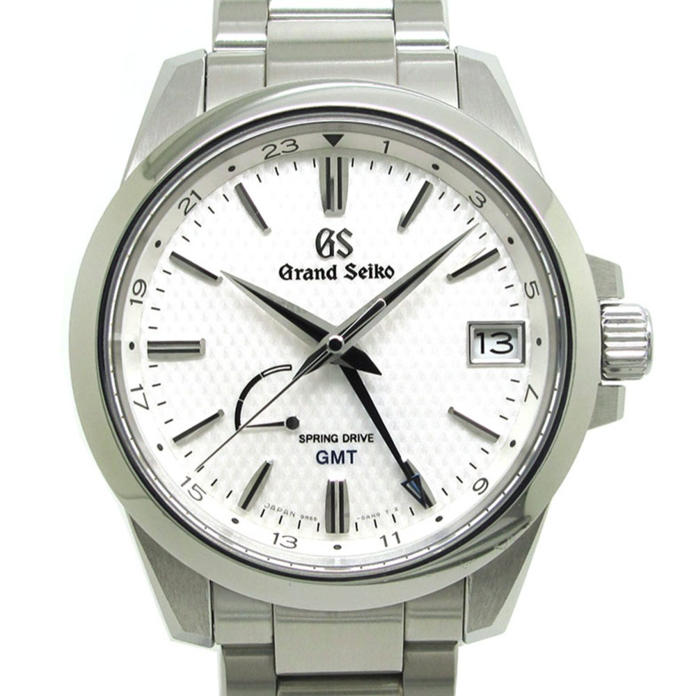 最適な材料 SEIKO Grand シルバー文字盤 9R66-0AE0 SBGE209 GMT