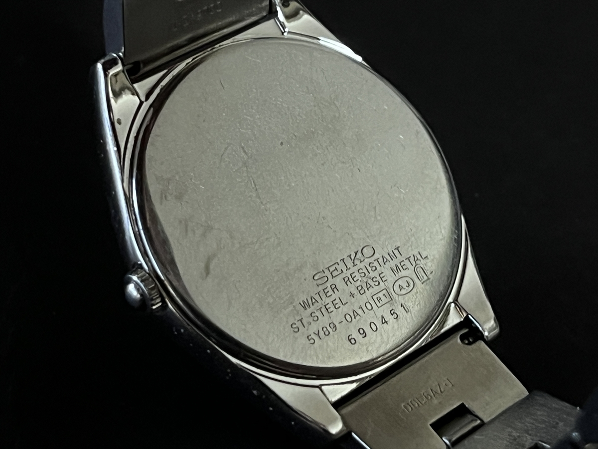 ◆ SEIKO セイコー LUKIA ルキア 5Y89-0A10 トリプルカレンダー 黒文字盤 クォーツ 腕時計 ◆_画像5