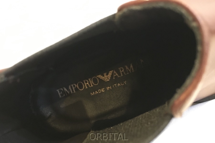 二子玉) EMPORIO ARMANI エンポリオアルマーニ 未使用 サイドゴアブーツ ブラウン 39 24.5cm メンズ_画像7
