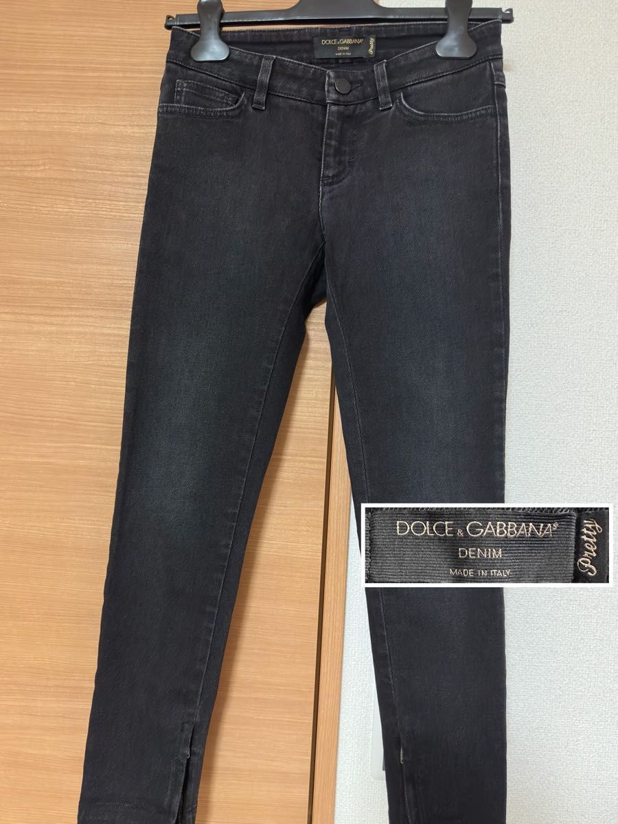 DOLCE &GABBANA D&Gドルチェアンドガッバーナ デニム パンツ36 黒