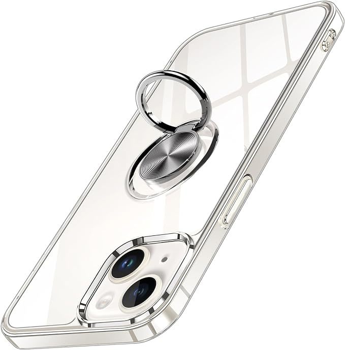 iPhone15 iPhone 15Plus ケース クリア リング付き アイフォン15プラス カバー メッキ加工 スタンド機能 車載ホルダー対応 携帯ケース_画像5