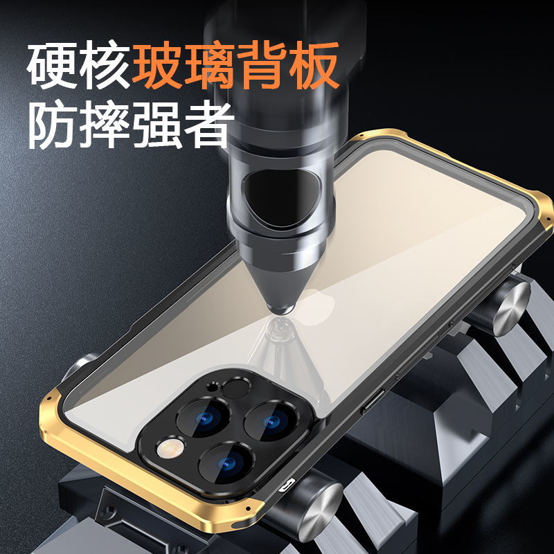 iphone15Pro Max case transparent glass aluminium alloy frame metal bumper glass back plate iPhone 15 Pro Mac cover popular 