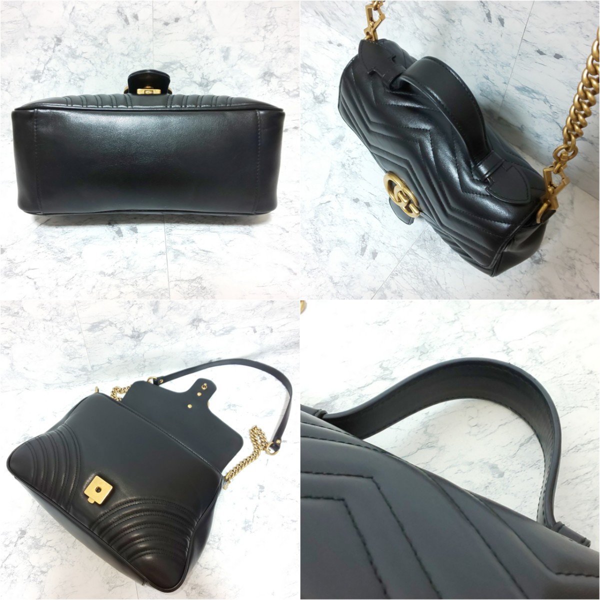 極美品】GUCCI グッチ GGマーモント スモールトップハンドル 2way 