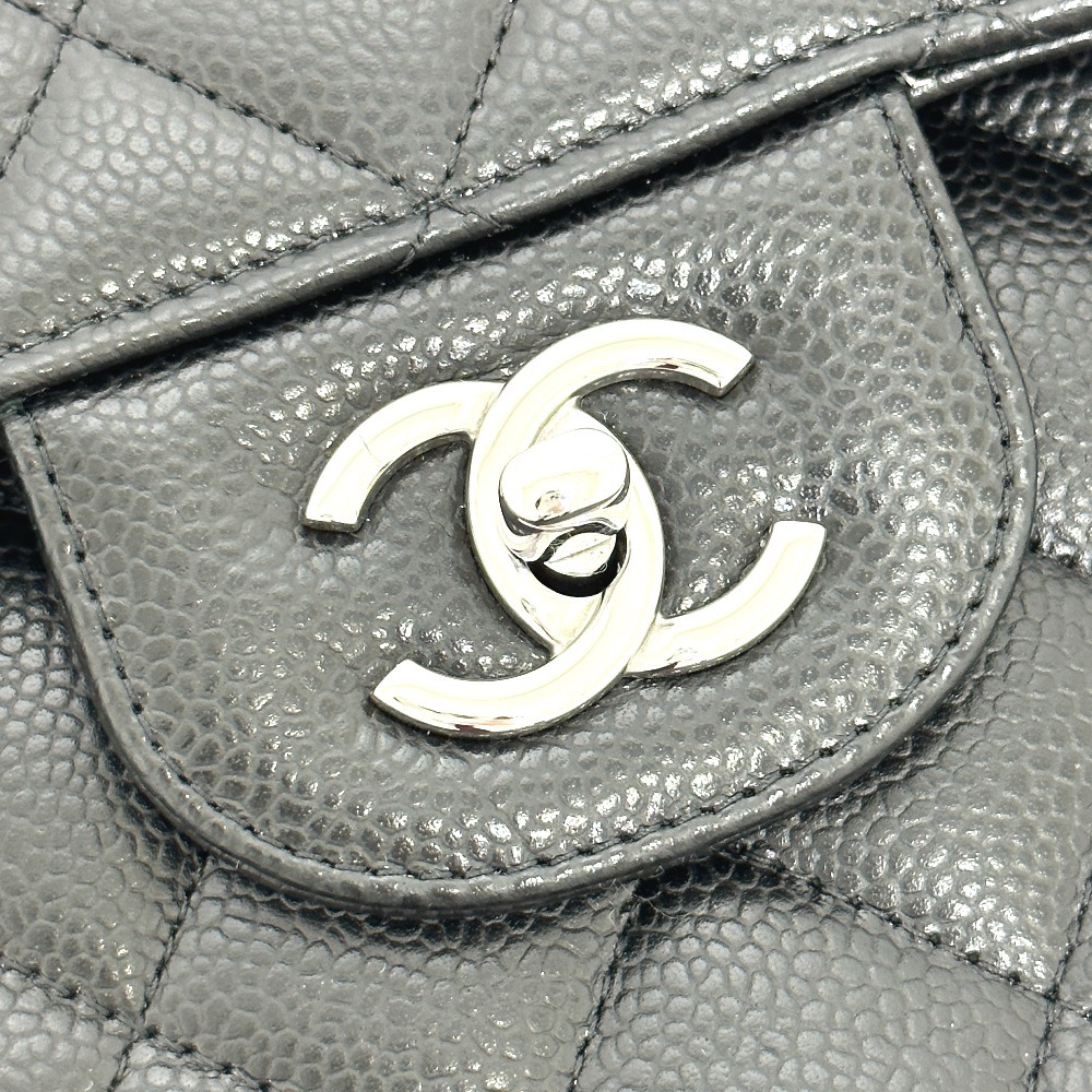 CHANEL シャネル Ａ58600 デカマトラッセ30 Wフラップ チェーン カバン ショルダーバッグ キャビアスキン レディース【中古】未使用_画像8