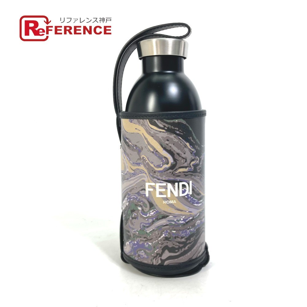 FENDI フェンディ 7AR968 ウォーターボトル 水筒 ボトル 水筒 カバー付き タンブラー SS ブラック メンズ【中古】未使用_画像1