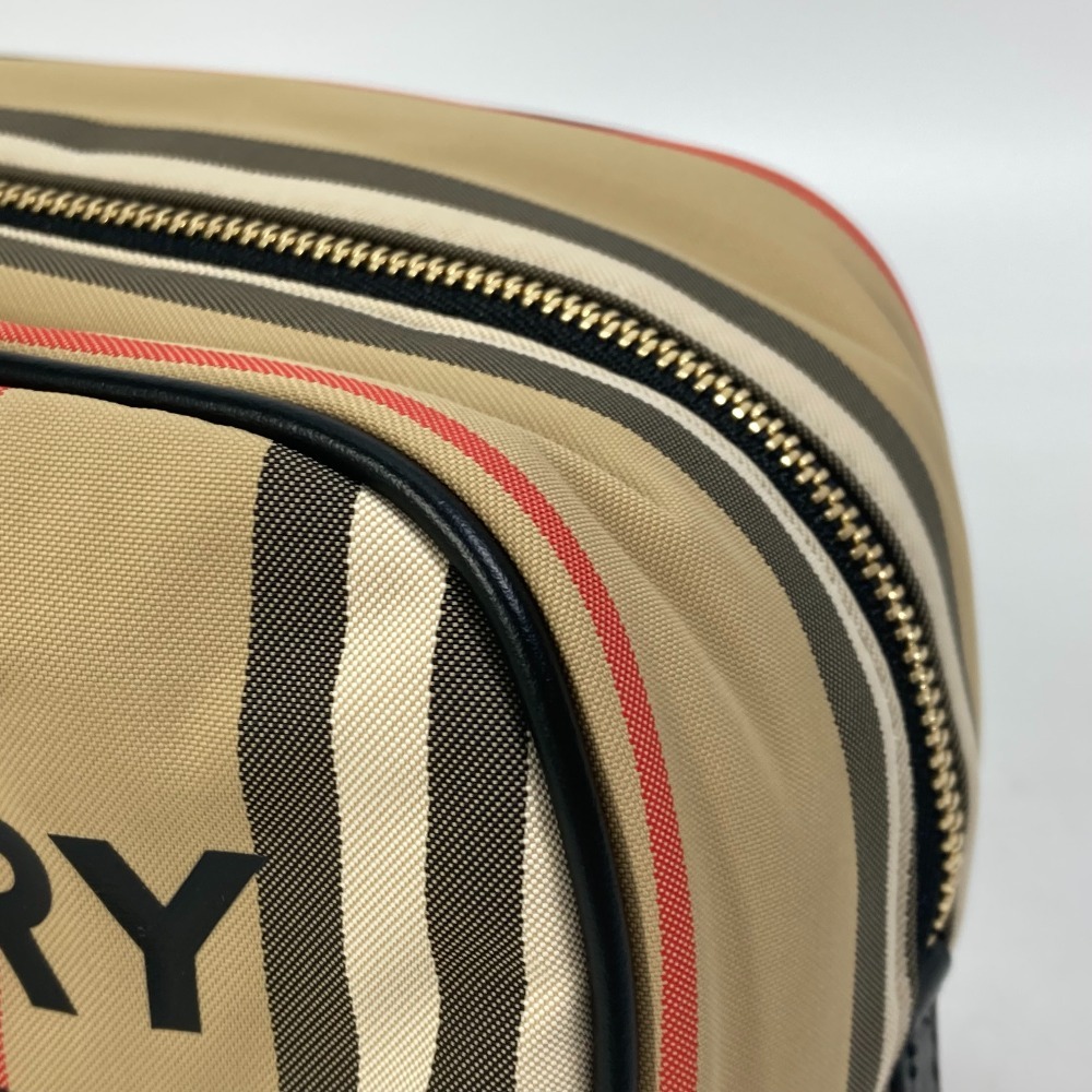 BURBERRY Burberry держать рука есть проверка Logo сумка клатч портфель ручная сумочка нейлон бежевый мужской [ б/у ] не использовался 