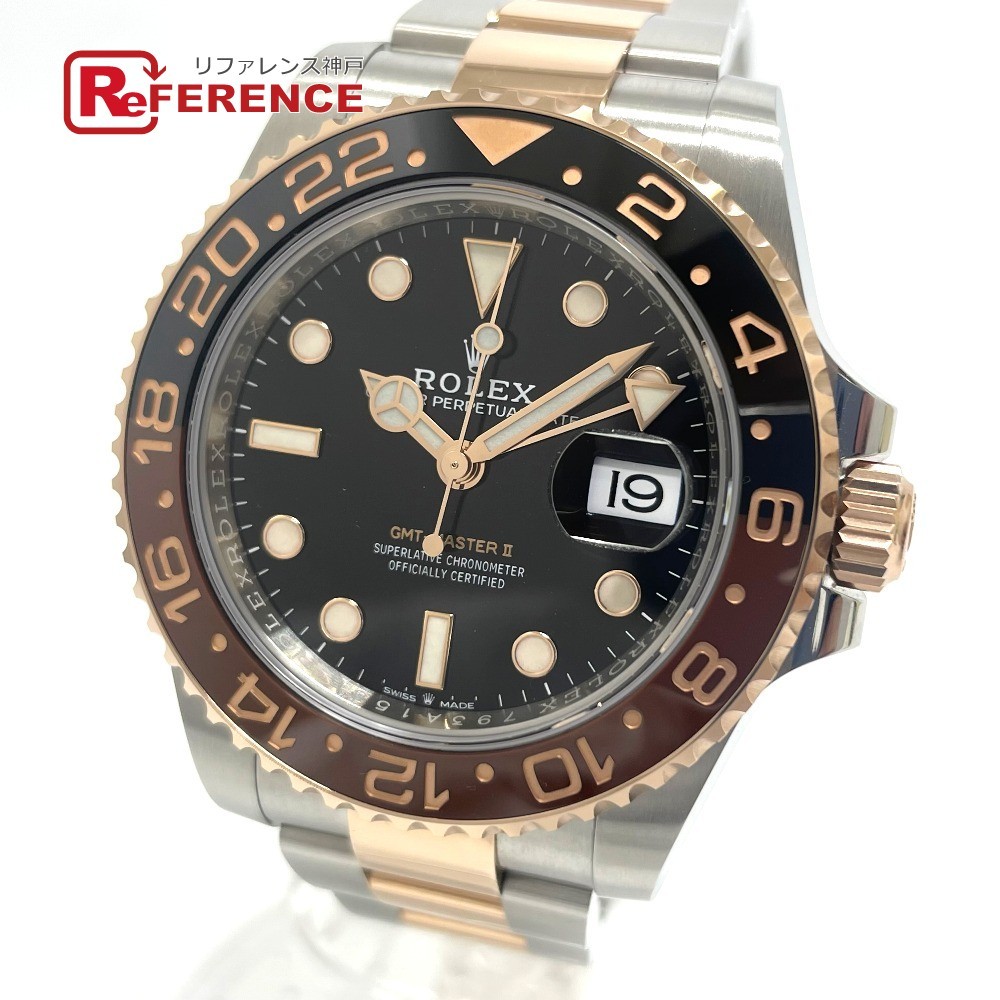 ROLEX ロレックス 126711CHNR GMTマスターII 自動巻き デイト 腕時計 SS/RG シルバー メンズ【中古】新品同様