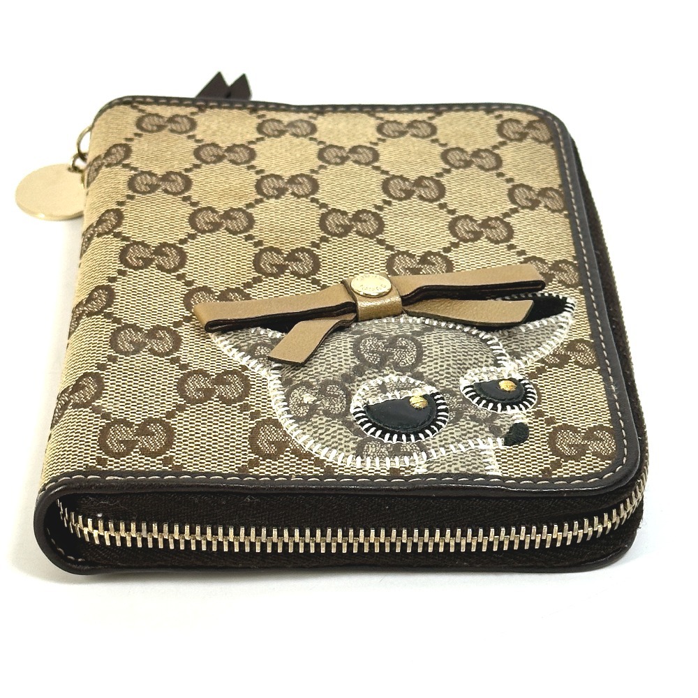 GUCCI Gucci 233152 GG Gucci .li chihuahua stationery round fastener pocketbook cover GG canvas / leather [ used ]