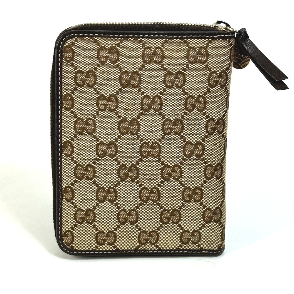 GUCCI Gucci 233152 GG Gucci .li chihuahua stationery round fastener pocketbook cover GG canvas / leather [ used ]