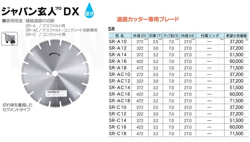 三京ダイヤモンド工業 ジャパン玄人プロ DX SR-AC16 アスファルト・コンクリート切断兼用_画像2