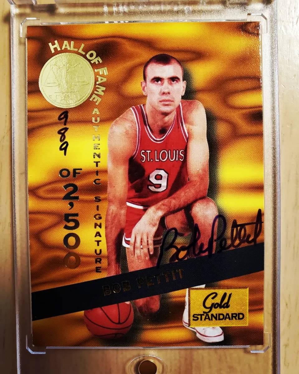 サイン 1994 -95 OPL Gold Standard HOF BOB PETTIT Auto / ボブ ペティート Autograph