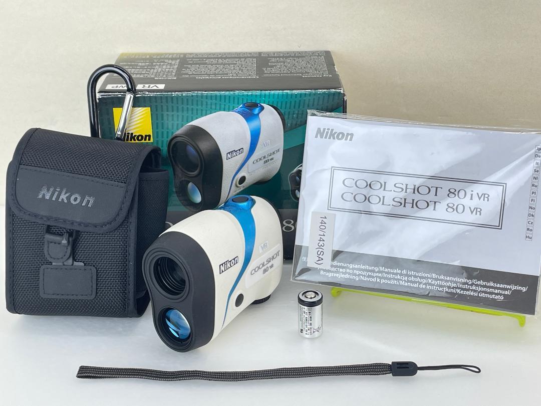 【24年5月まで保証あり】ゴルフ距離計 Nikon Coolshot 80 VR 青/白 レーザー距離計