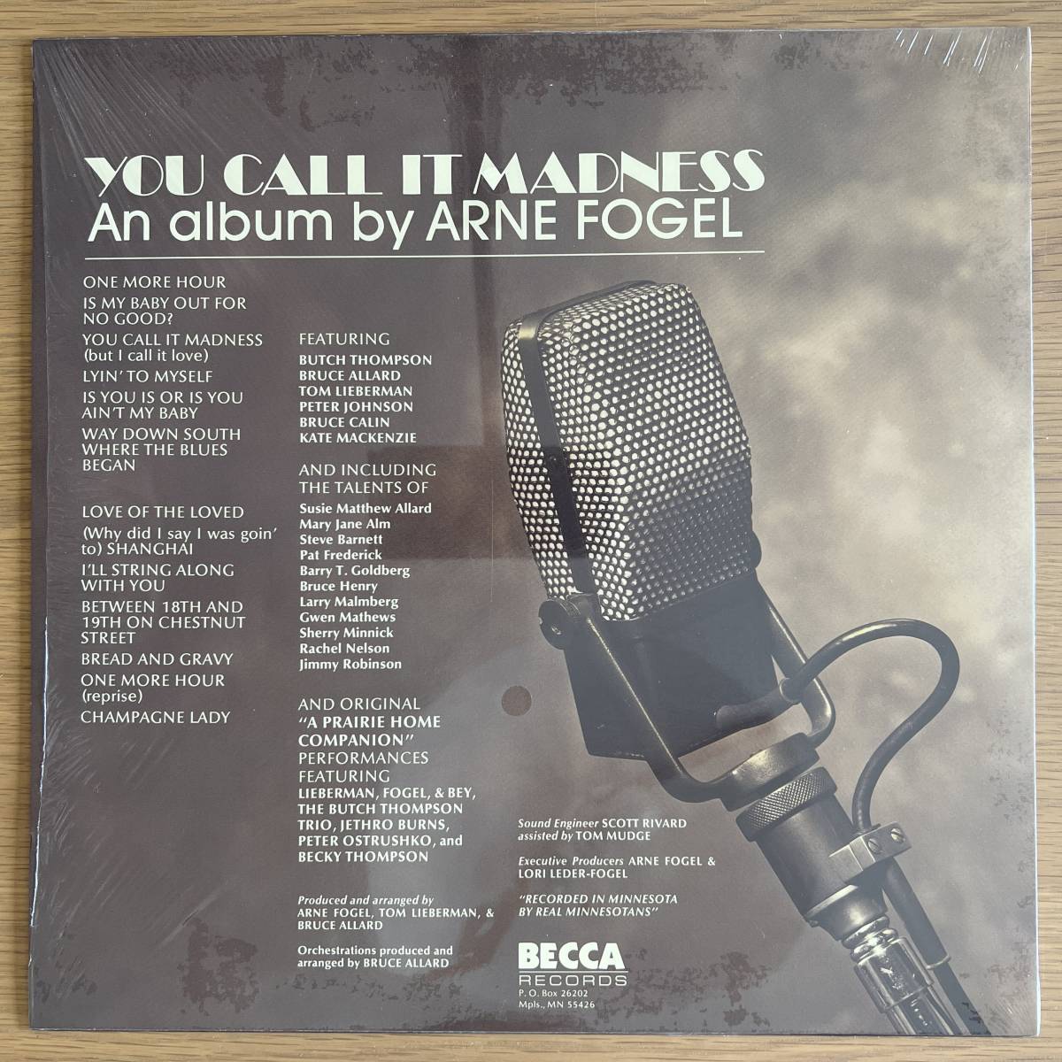 シュリンク付き ARNE FOGEL & FRIENDS You Call It Madness US ORIG LP ACOUSTIC SWING 1989 BECCA BER3001_画像2