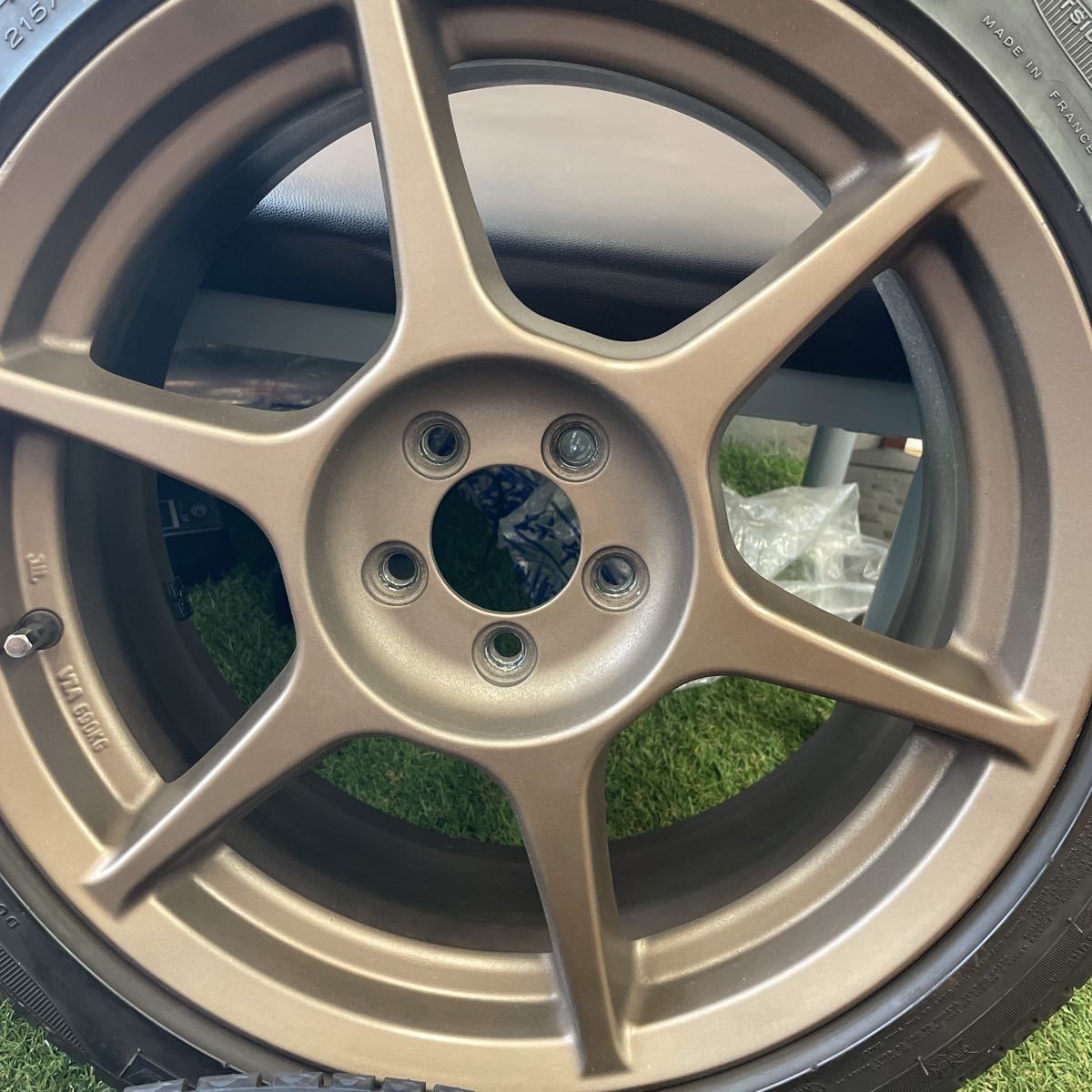 P1レーシング17インチホイール4本セット7j+43 pcd100 ブロンズ86
