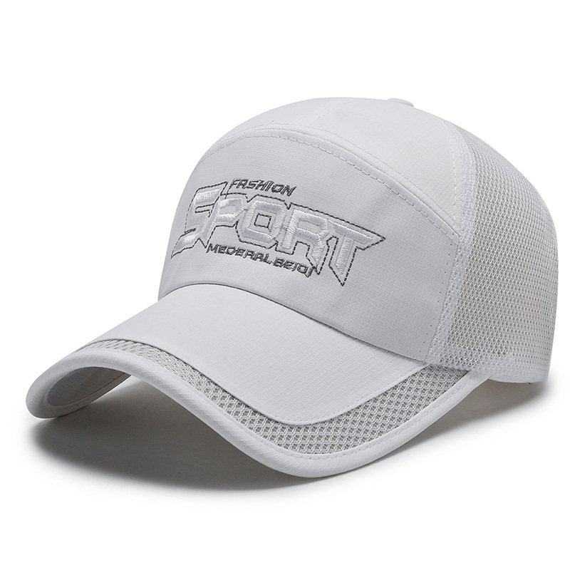 帽子 メンズ メッシュ キャップ スポーツ ランニング UVカット速乾 軽薄 つば長 紫外線対応 男女兼用-白_画像1