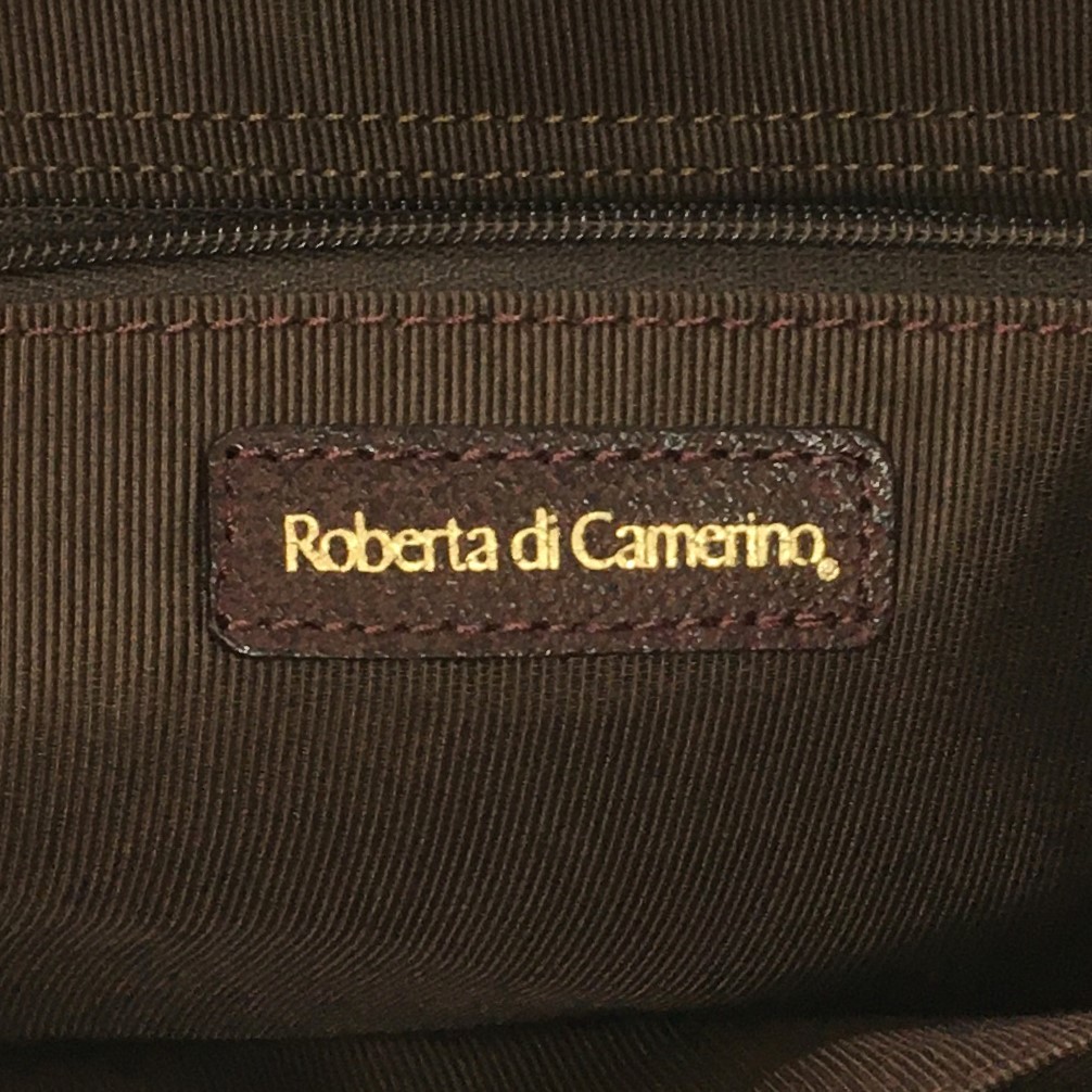ロベルタディカメリーノ ハンドバッグ ボルドー メリディアーナ 型押しレザー調 トートバッグ Roberta di Camerino_画像8