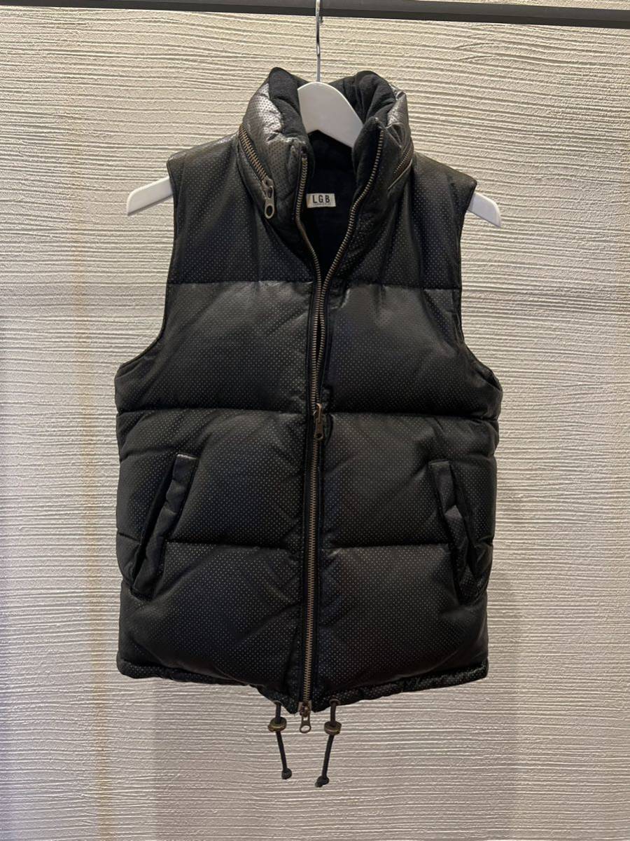 LGB ルグランブルー　パンチングレザー　ダウンベスト　L.G.B Y2K 00s archive leather down jacket ifsixwasnine goa 14th addiction_画像1