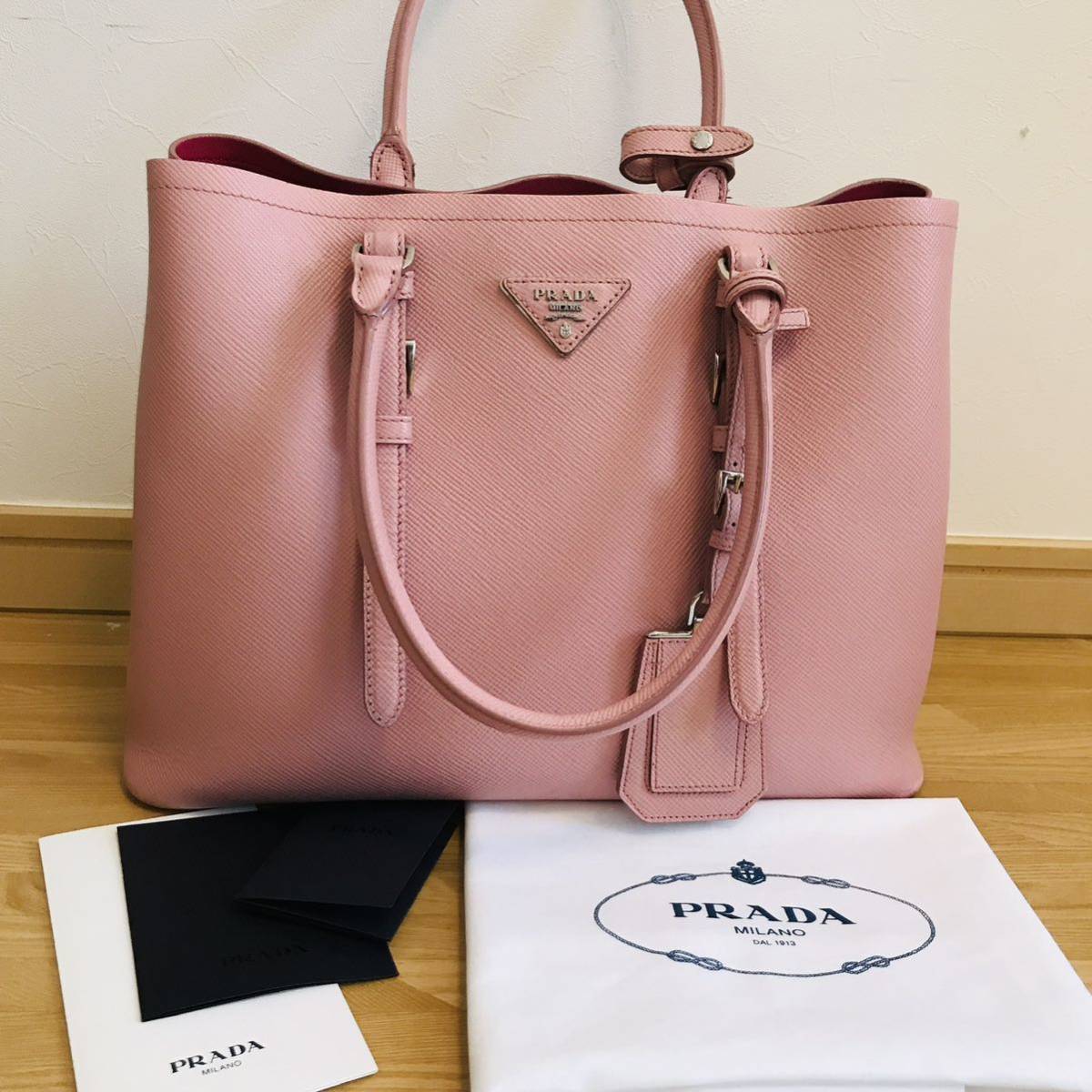 予約販売】本 美品 PRADA トートバッグ ダブルバッグ ミディアム