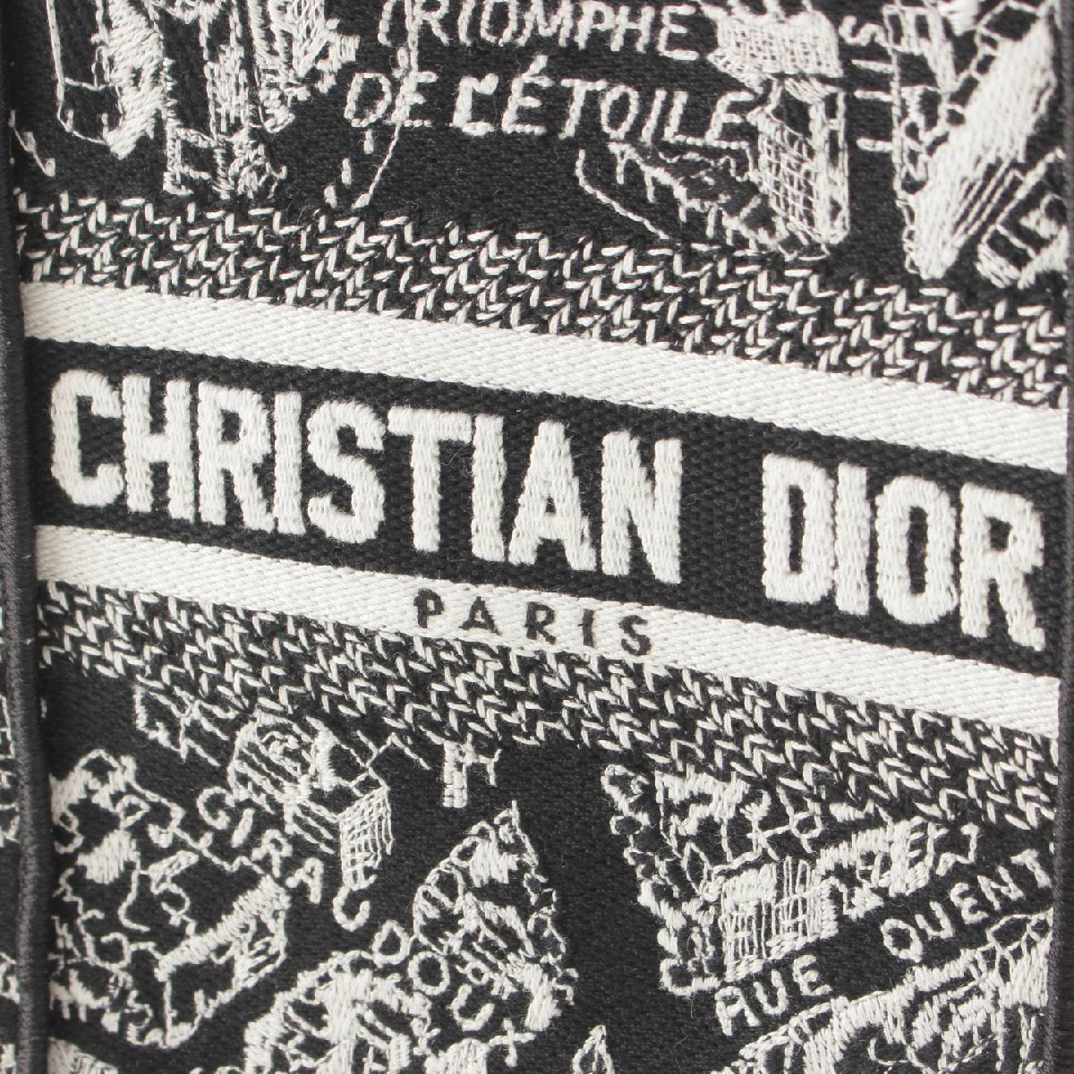 【クリスチャンディオール】Christian Dior　ブックトート キャンバス エンブロイダリー フォンバッグ S5555COMP_M993 ブラック 188418_画像7