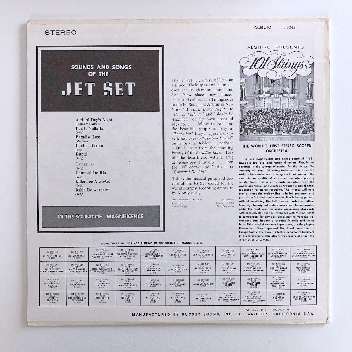 LP/ SOUNDS AND SONGS OF THE JET SET / 101 -тактный кольцо s*o-ke -тактный la/ US запись ALSHIRE S-5043 30830